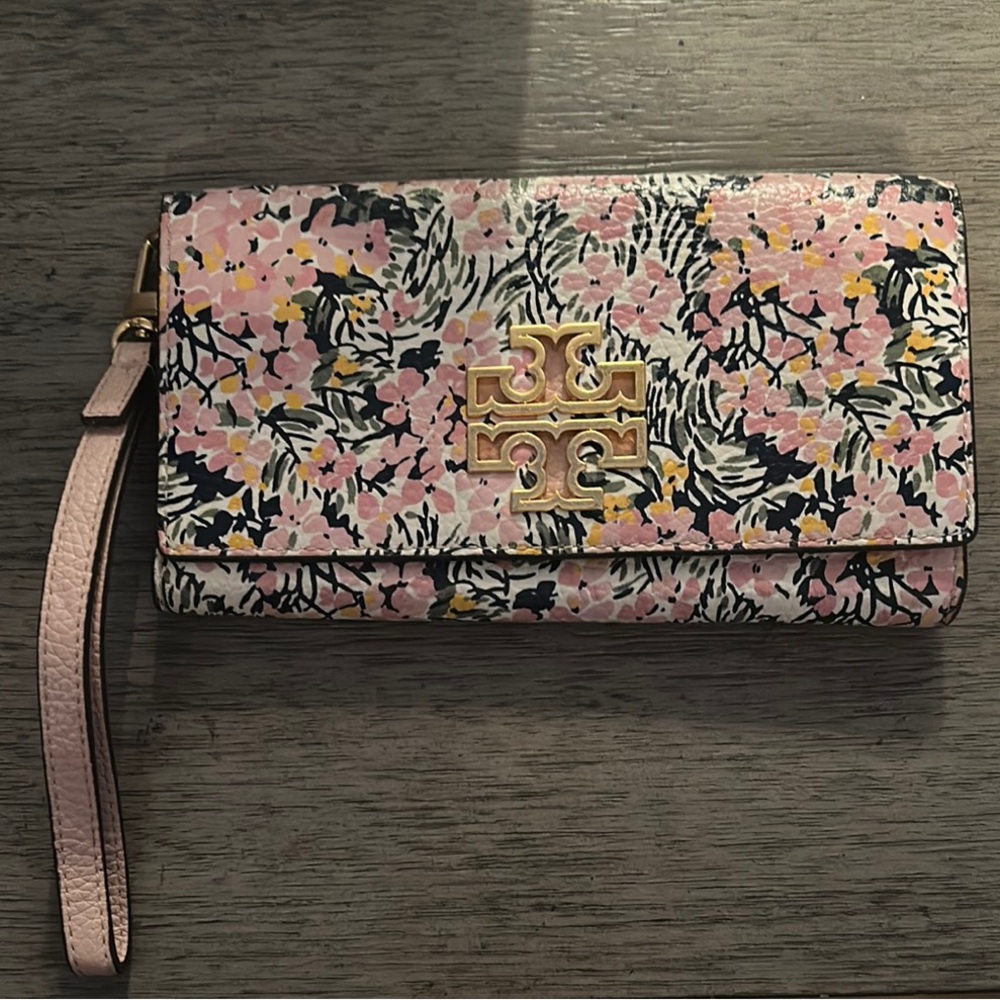 Tory Burch Pink Floral Wristlet